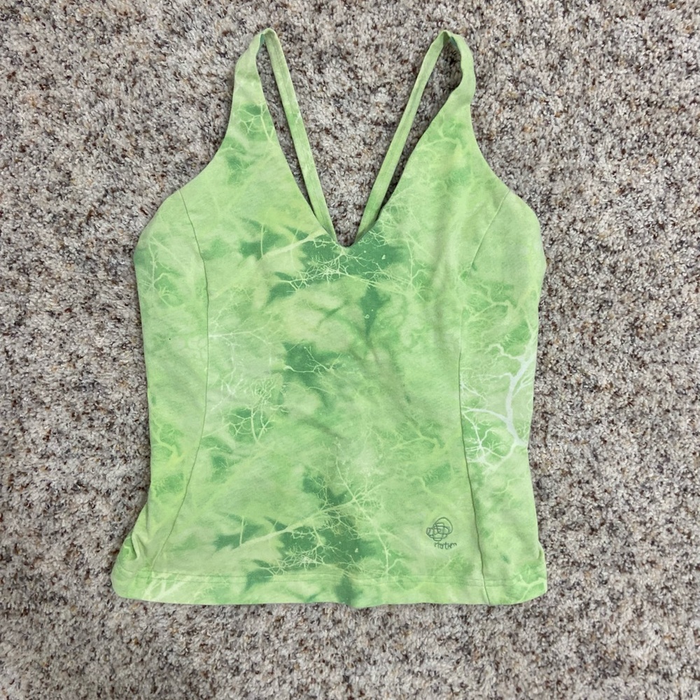 Green Patagonia athletic racer back tank top